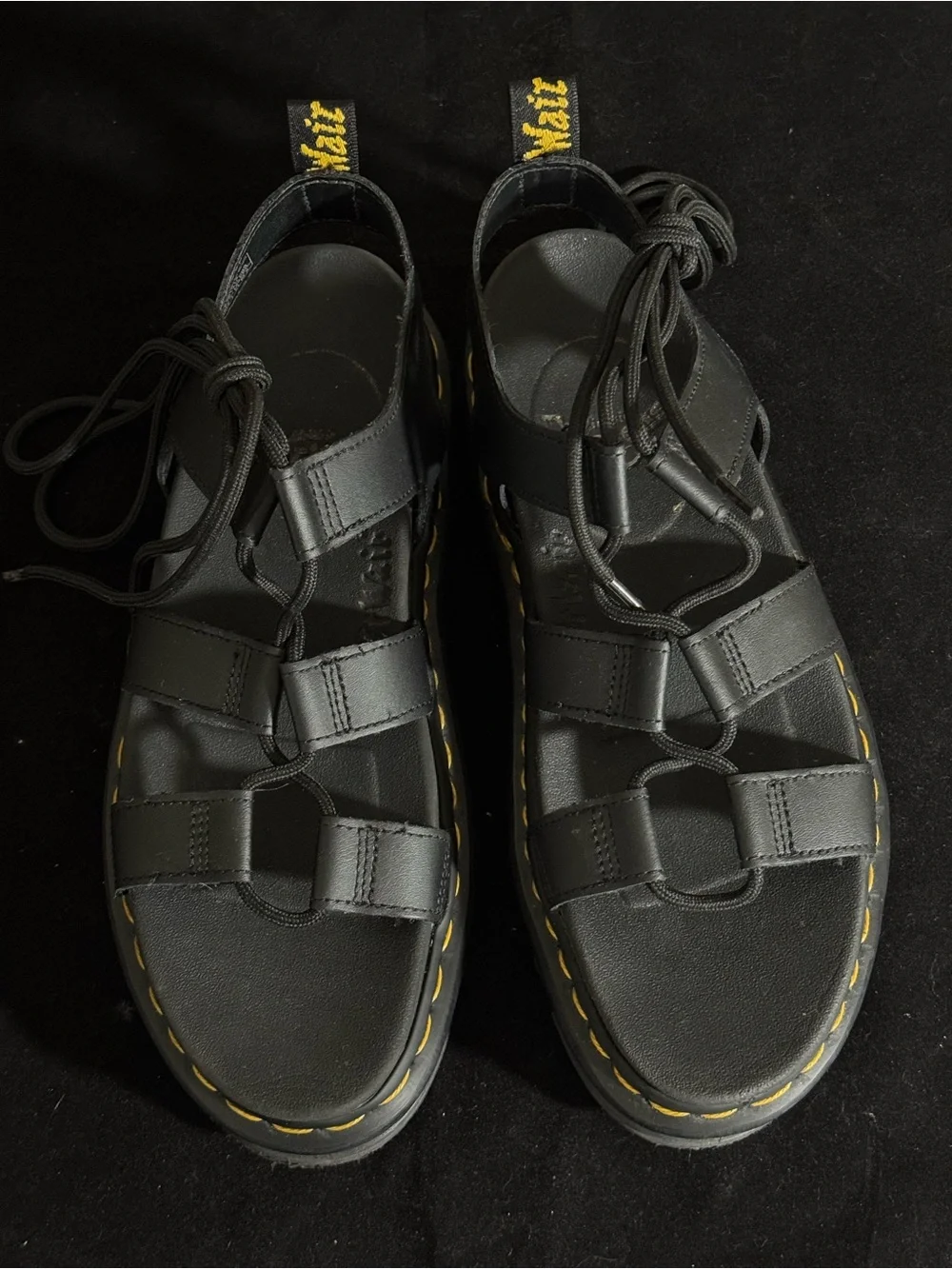 Dr. Martens Black Leather Forster Sandals Men sz 9.. Excellent